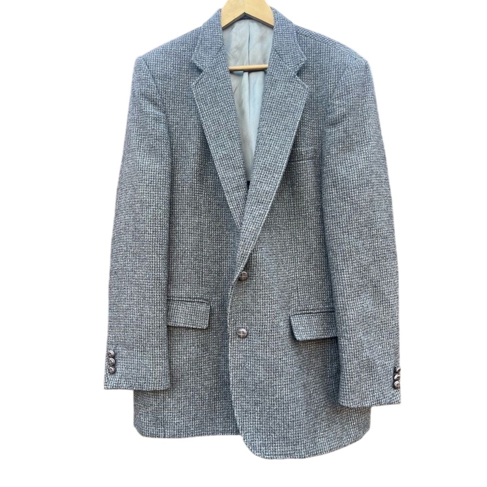 Vintage Men's SZ 42L Haggar Sports Tweed‎ Gray Coat/Blazer